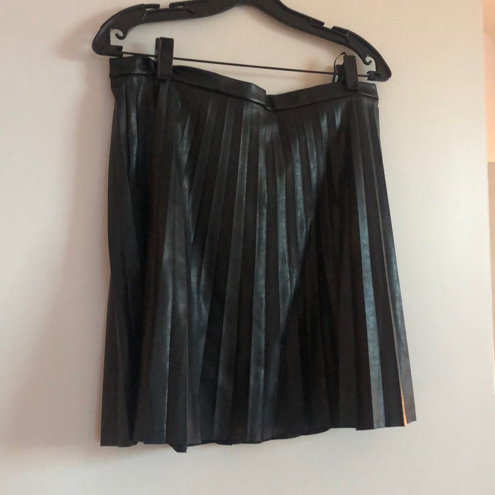 Jcrew faux leather pleated skirt
